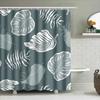 Green Monstera Shower Curtain White Palm Leaf Print Home Decor Waterproof Bath Liner For Bathroom Decorative Size: 72''X84'' (18