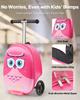 VEVOR Ride-on Luggage, 20 L Capacity, 20 Inches Kids Scooter Suitcase with Flash PU Wheels, Adjustable Handle & TPR Non-Slip Grip