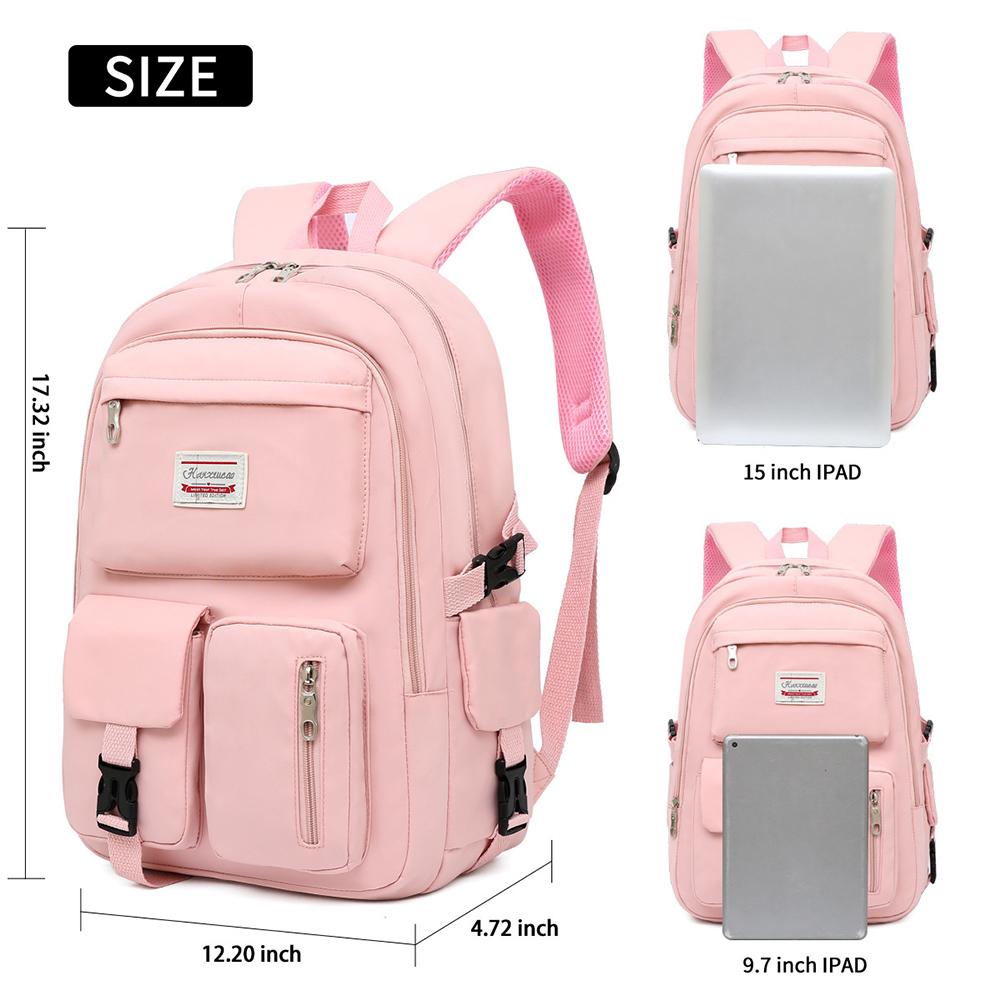 Travel Backpacks Bookbag for Women & Men Boys Girls School College Students Backpack Durable Water Resistant Pink