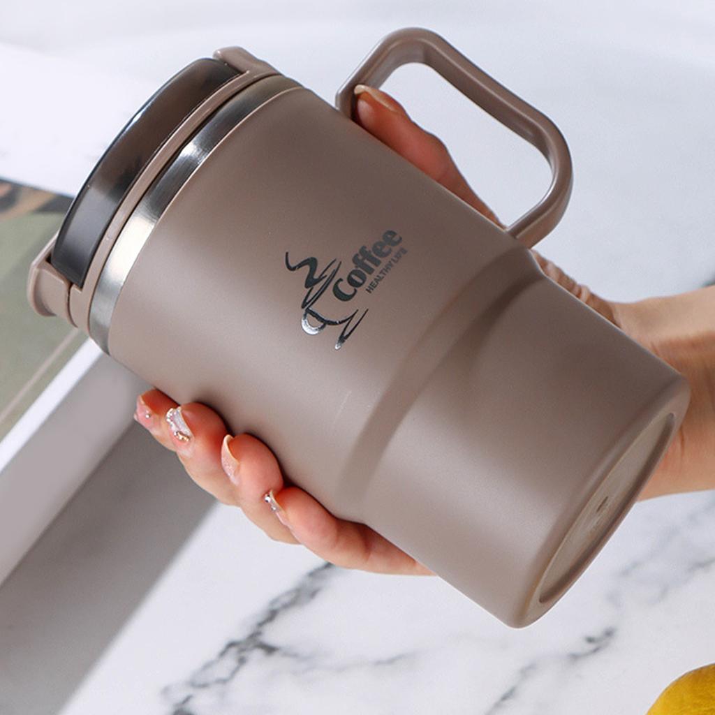 450/500ml Double Wall Insulated Mug 304 Stainless Steel Coffee Cup With Strainer&Spoon Student Portable Drinking Cup Drinkware