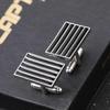 Stylish men's French business shirt, black striped tie clip, cufflinks, source alloy