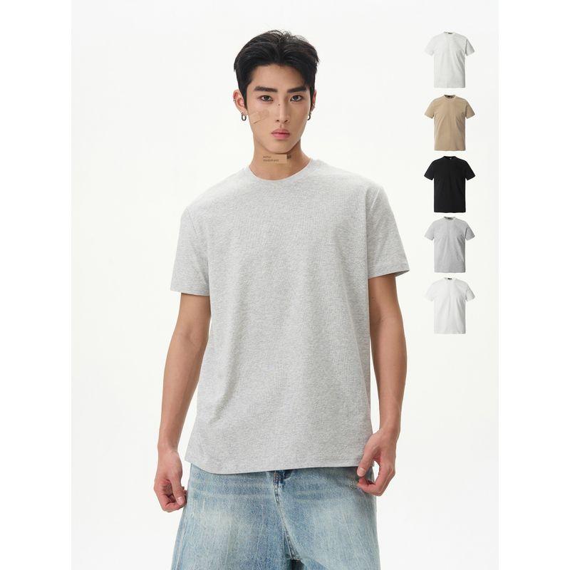 Kisko American Retro Basic Solid Color Casual Cool Short-Sleeve T-Shirt for Men and Women, Summer Commuting Loose Inner Top