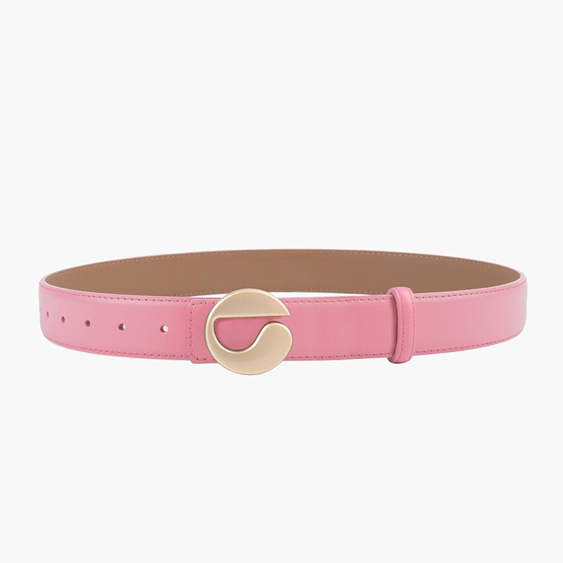 Belt Genuine Leather Calfskin Belt Belt Women's Black Logo Cowhide Belt