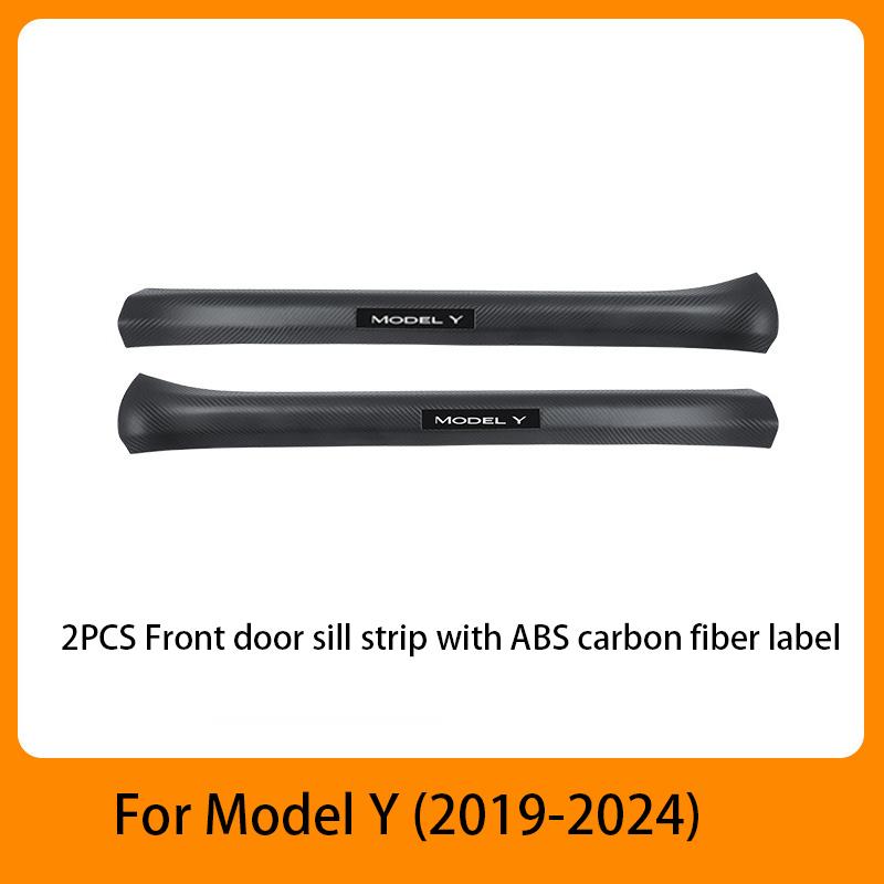 

2/4/8PCS Front Rear Door Sill Protector Cover For Tesla Model 3/Y Carbon Fiber Anti Kick ABS Pedal Guards Inner Strip Threshold
