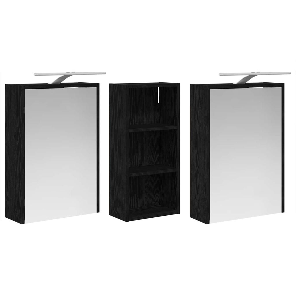 Bathroom Cabinet Set 3 Pcs 116 X 16 X 62.5 Cm Engineered Wood