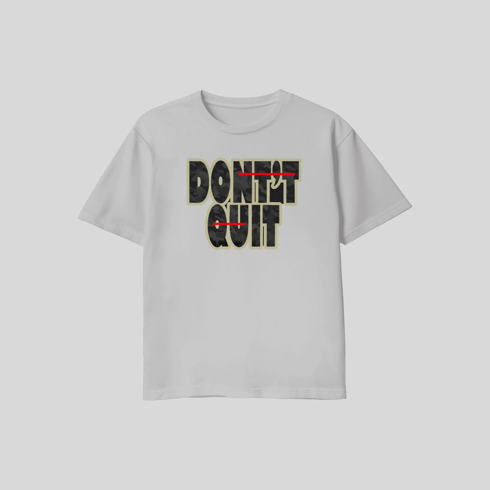 Unisex Adult Casual Graphic Dont Quit Motivational T Shirt Gray XL ... S