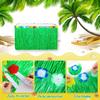 6 Pieces Luau Green Grass Table Skirt 9 ft x 29 Inch Hawaiian Luau Table Skirt Raffia Fringe Skirt Hawaiian Tropical Party Supplies for Tropical