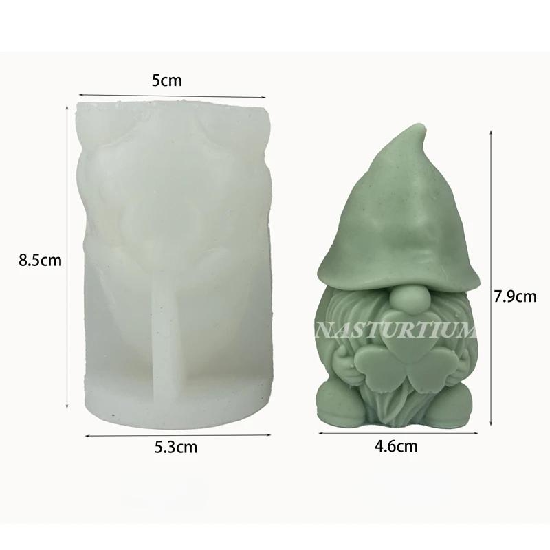 3D Faceless Dwarf Silicone Candle Mold Santa Claus Crafts Resin Plaster Soap Making Tool Handmade Diy Chocolate Baking mould