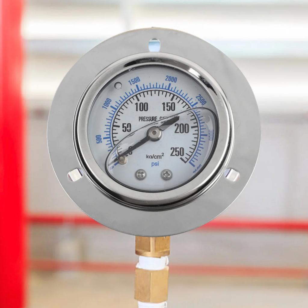 14PT Axial Pressure Gauge with Shock Resistant Edge 0 250KG Oil Pressure Measuring Instrument for Factory and Workshop Use