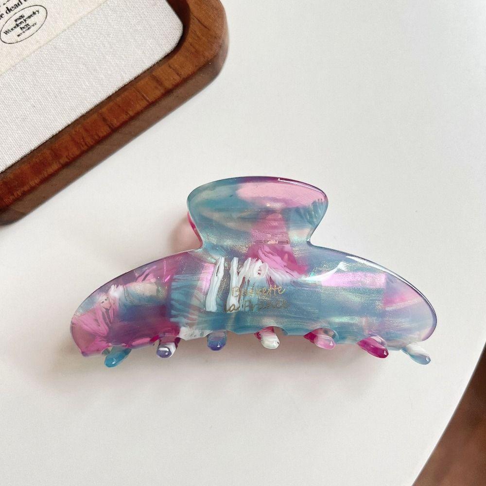 Acetic Acid Acetate Hair Claw Fresh Flower Hair Claw Fashion Irregular Pattern Shark Clip  Travel