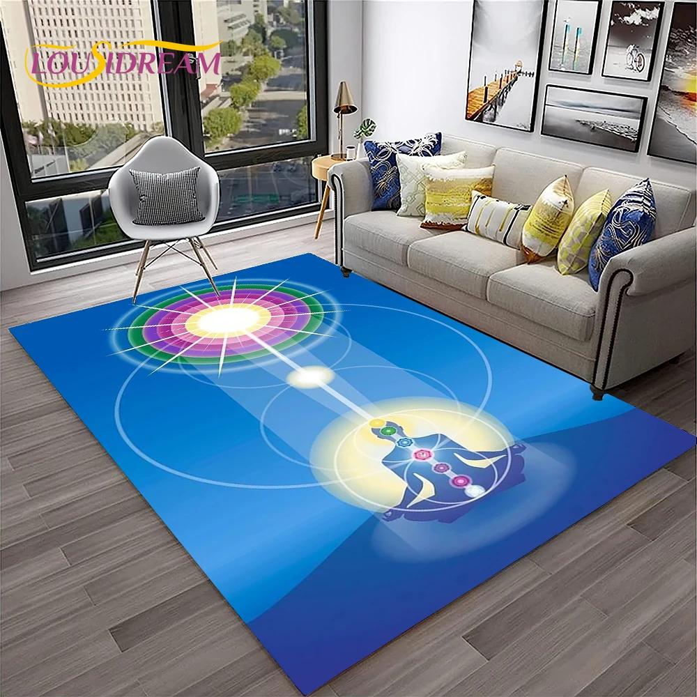 Naturalize Yoga Meditatie Regenboog 7 Chakra Zacht Tapijt Kleed voor Huis Woonkamer Slaapkamer Bank Deurmat Decor, Antislip Vloermat