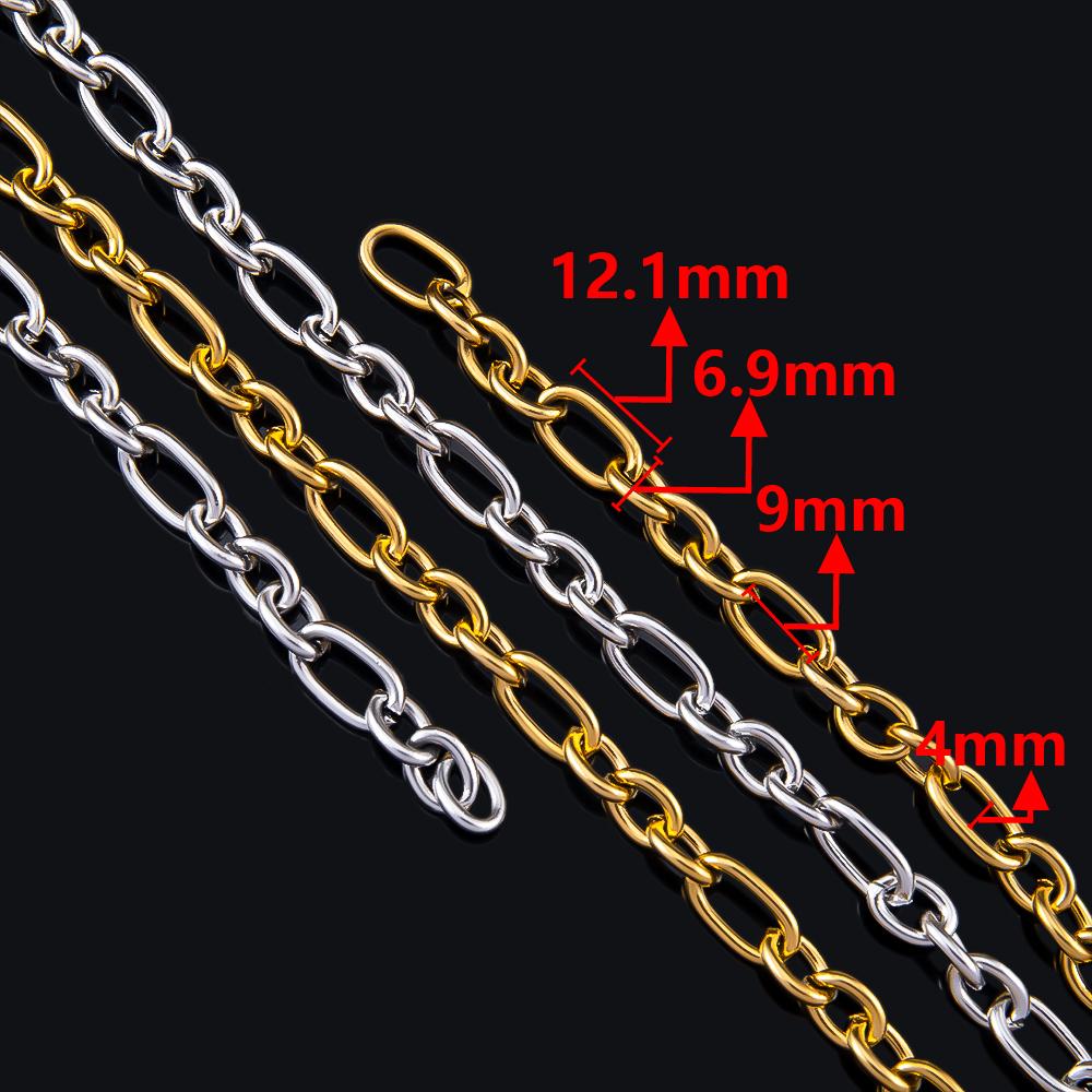0.5M 1M Geometry Open Ring Round Necklace Chain Stainless Steel Circle Link Chains DIY Women Bracelets Jewelry Making Body Chain