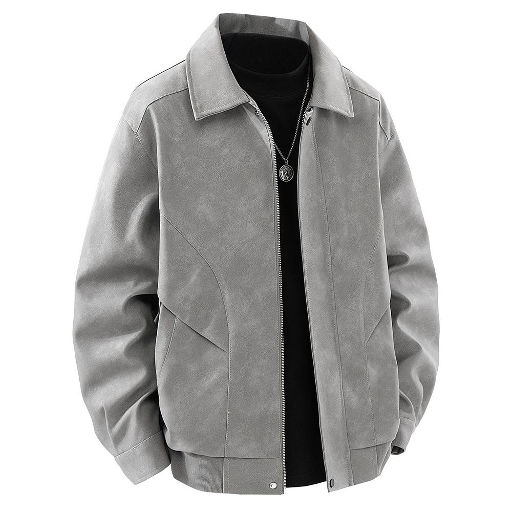

Мужская кожаная куртка со стойкой весна и осень американский ретро универсальная свободная куртка на молнии из искусственной кожи 3XL