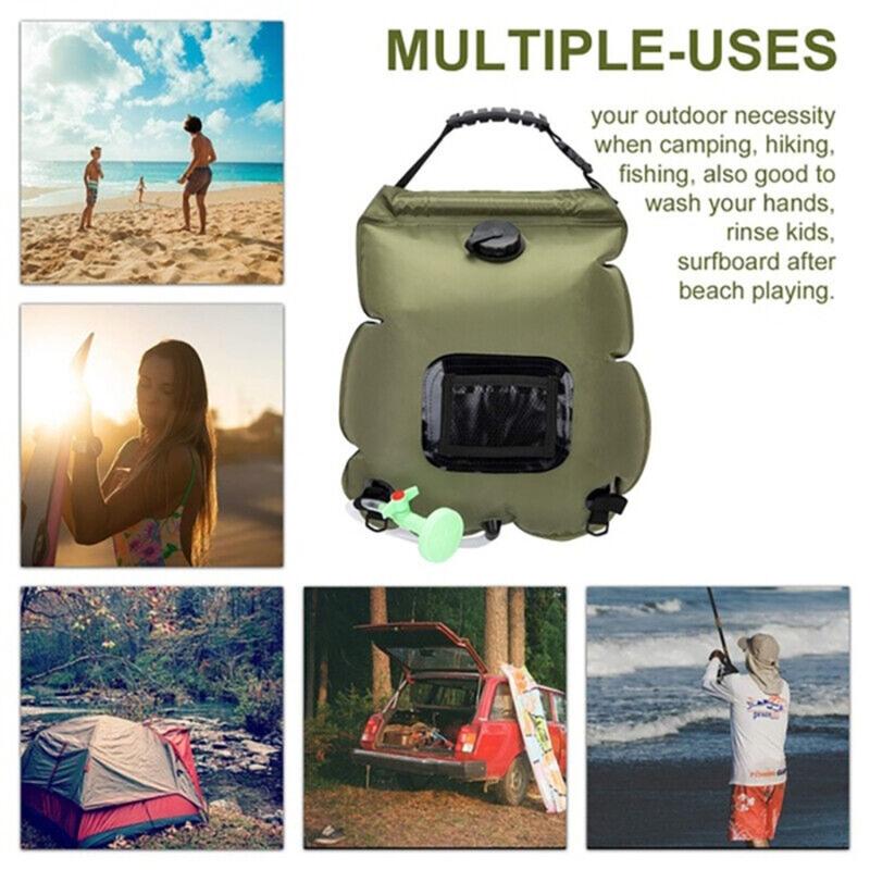 Durable 20L Outdoor Travel Camping Shower Water Bag Solar Heating Portable Shower Camping Hiking Climbing Bath Equipment