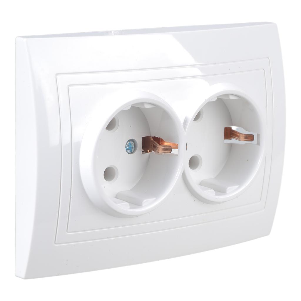 Strong 220-265V Double ground Wall Plugs designs for Best Performances & greatest Safety in Your Modern Livings