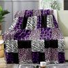 1pc Luvivihome Purple Leopard Throw Blanket Black And White Zebra Blanket Patchwork Pink Cheetah Print Blanket Cozy Lightweight Fu