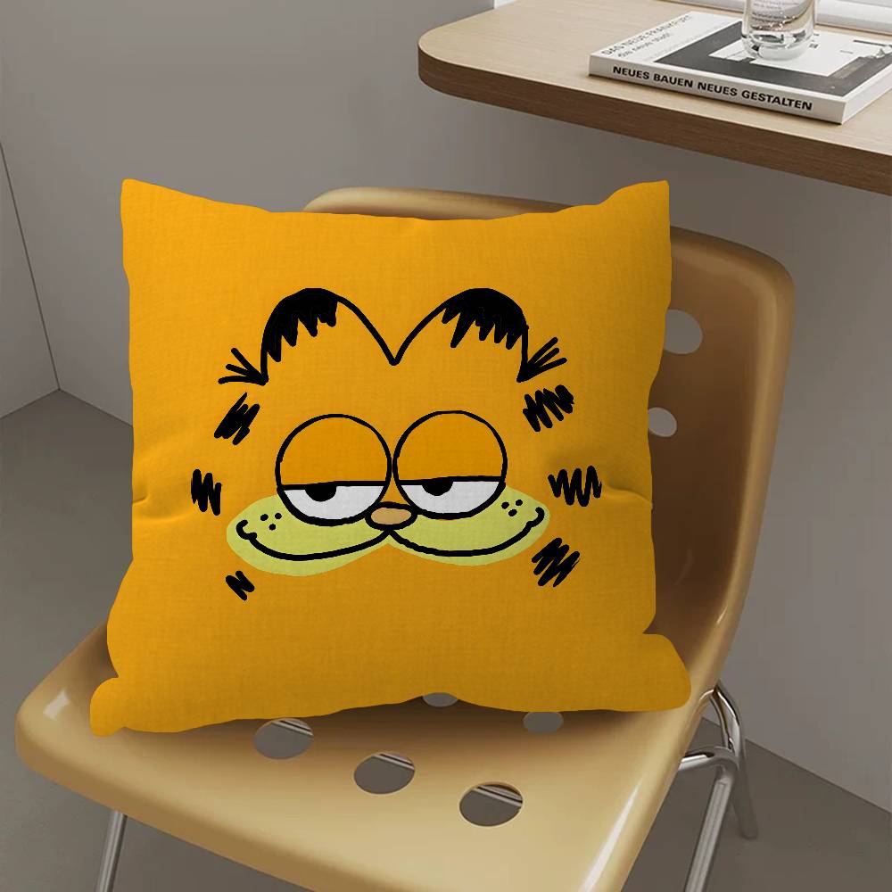 Cartoon Garfield Cute Cat Cushion Cover Car Throw Pillow Case For Sofa Car Christmas Gift 40X40Cm 45X45Cm