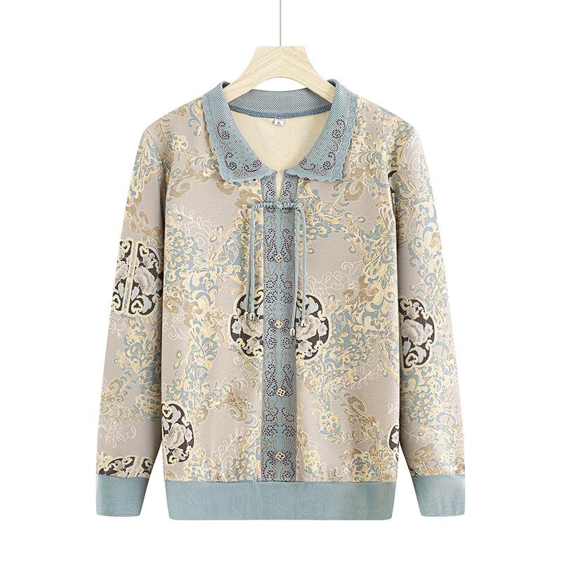 

Тонкий вязаный свитер для мамы на начало осени, женский топ для женщин среднего и пожилого возраста, новый свитер для женщин среднего возраста 5XL (145-80kg recommended) светло-зеленый