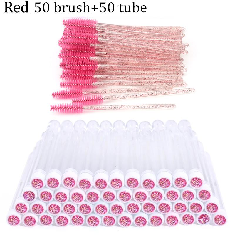100 Stück Diamant Augenbrauenbürstenröhrchen Leer Wiederverwendbar Wimpern Mascara Stäbchen Hülle Austauschbare Kristall Wimpernbürste Staubdicht Make-up Werkzeug