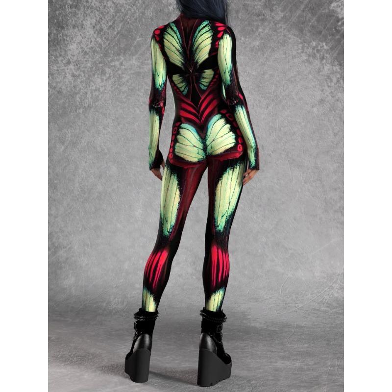 Unisex Cyber Punk 3D Digitaltryck Halloweenfest Rollspelsdräkt Kvinnor Män Cosplay Kostym Karnevals Jumpsuit