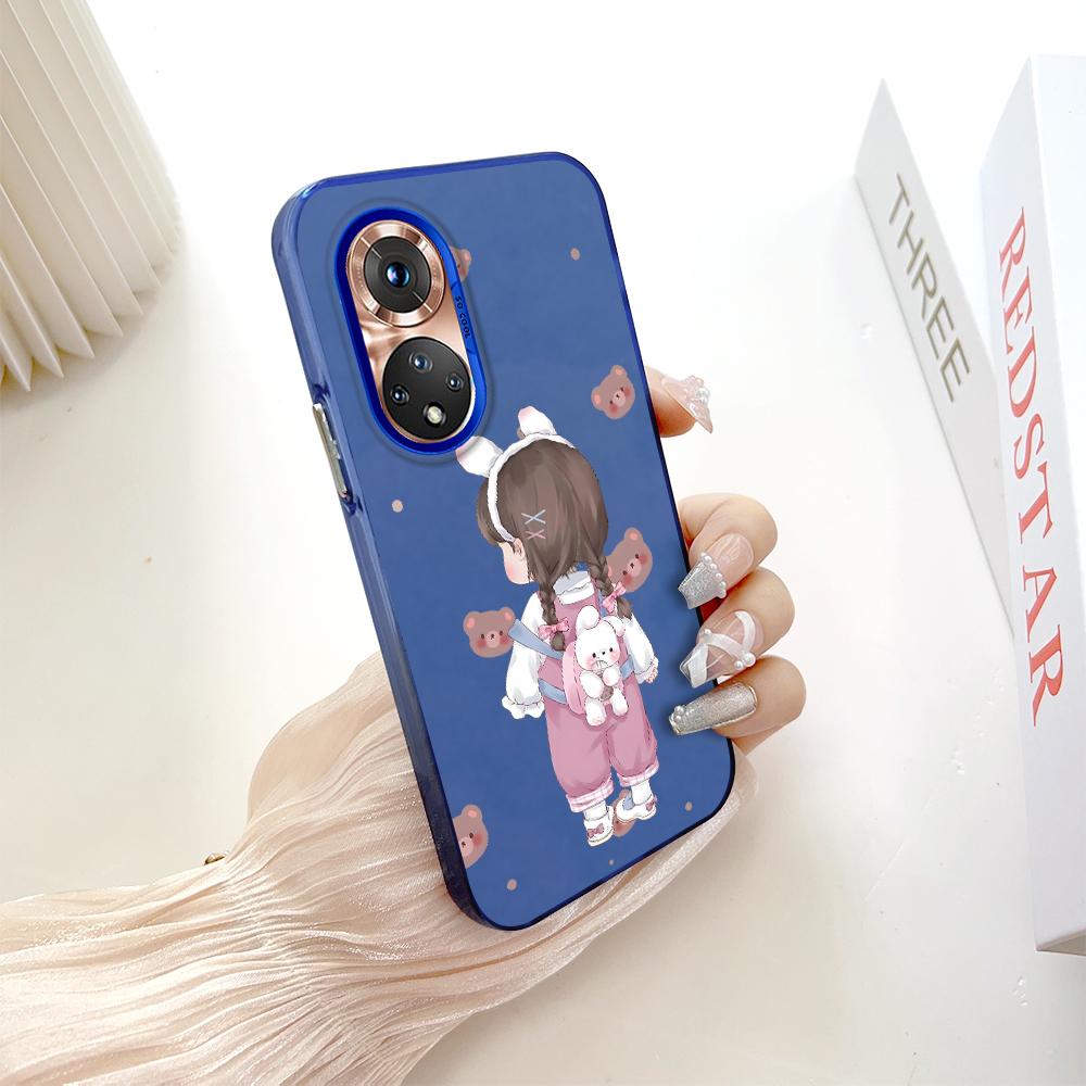 Custodia per telefono anti-caduta antiurto con guscio rigido a doppia faccia colorato con motivo dipinto per Huawei Honor Infinix Tecno iPhone