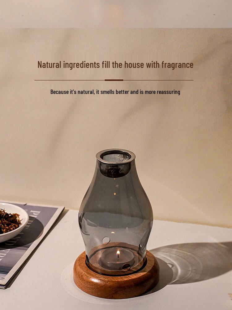 Glass Aromatherapy Incense Burner for Agarwood and Sandalwood with Candle Lamp Feature