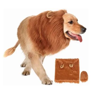 Hund Löwenmähne Kostüm Geniale Verstellbare Haustier Löwenmähne Kopfbedeckung mit Schwanz für Halloween