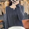 QingHe Kaschmir Damen 30% Kaschmir Cardigan - Weicher & Warmer Wollmischungs Pullover
