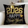 Holiday New Year'S Day Cushion Cover Soft & Easy-Wash Pillow Case – Versatile For Couch, Bed, Travel And Office