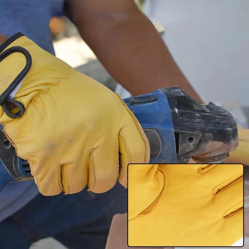 Arbetshandskar fårskinnsläder arbetare arbetar svetsning säkerhetsskydd trädgård sport motorcykelförare slitstarka handskar