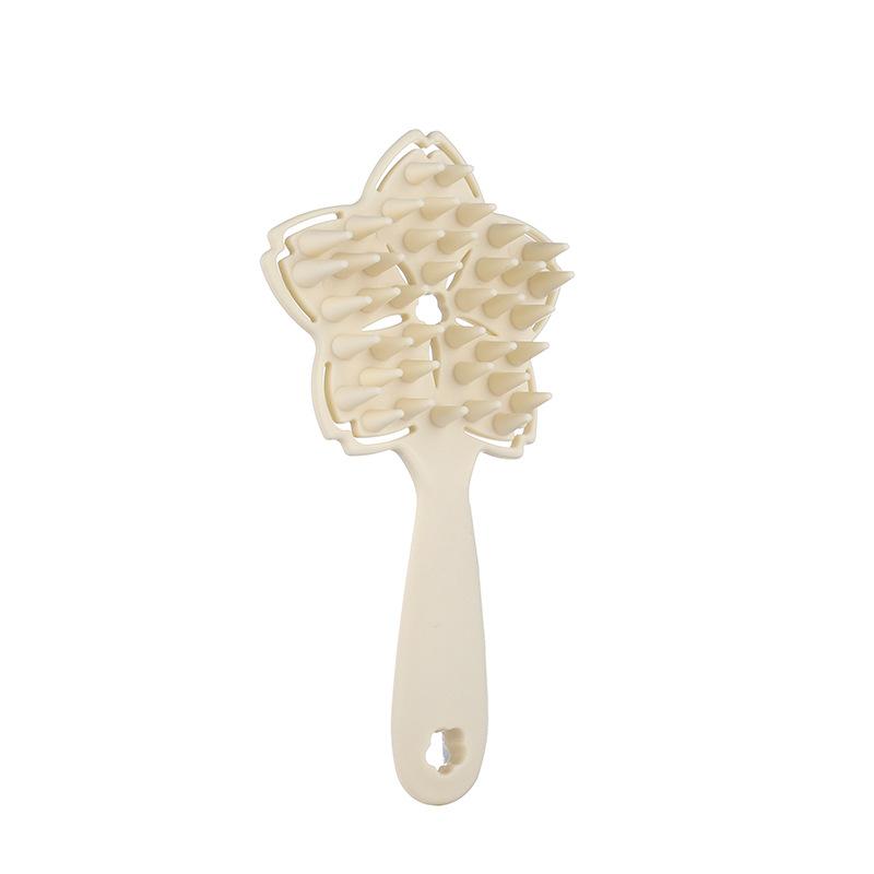 

Silicone Shampoo Scalp Hair Massager Shampoo Massage Comb Soft Bath Brush Star Shaped Hallow Shower Brush Comb Care Tool Gift жёлтый