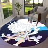One Piece Gear Round Area Rug Carpet Rug For Living Room Bedroom Sofa Playroom Decor Nonslip Floor Mat