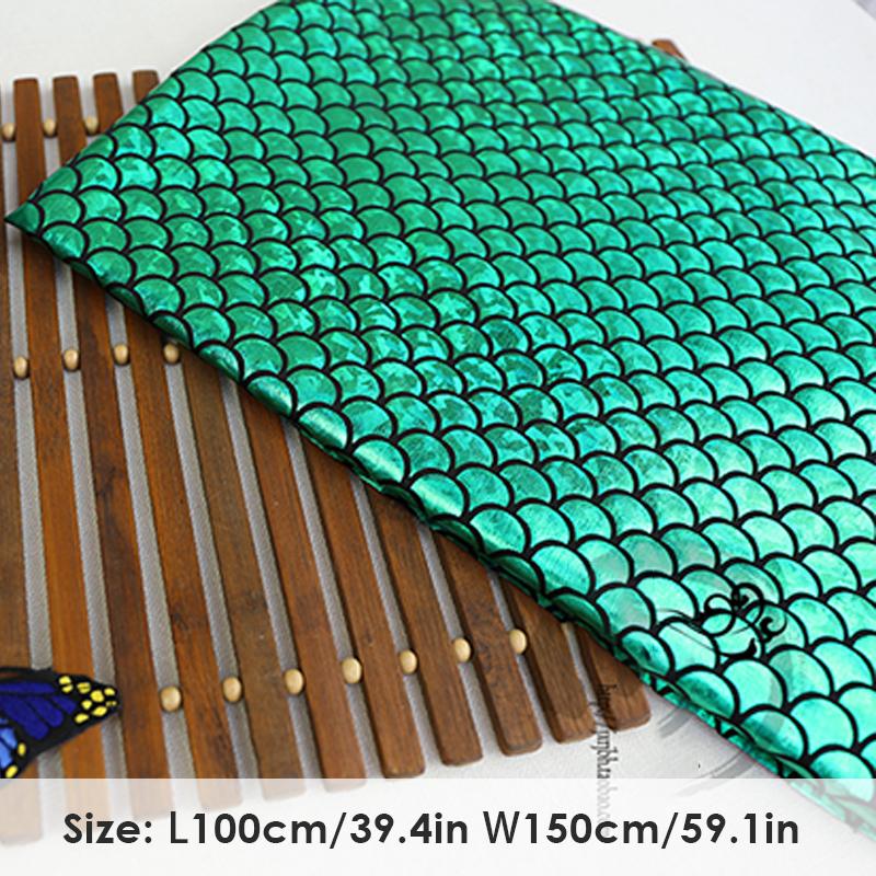 1/2/3M Laser Fish Scale Bronzing Fabric Spandex 4 Ways Stretch Fabric For Diy Sewing Dancer Swimwear Stage Performance Clothes