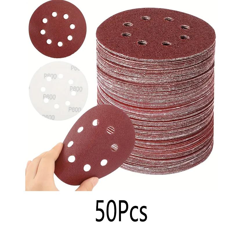 10/50pcs Sanding Disc 60-600 Grit Sanding Discs 5 Inch 8 Hole Hook And Loop Sanding Discs For Random Orbital Sander Polishing