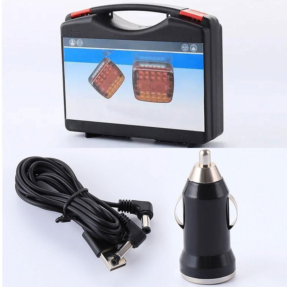 Rechargeable Wireless Reflective Lens Truck Taillights Brake Lights LED Trailer Rear Tail Turn Signal Lamp Caravan Camper Lorry