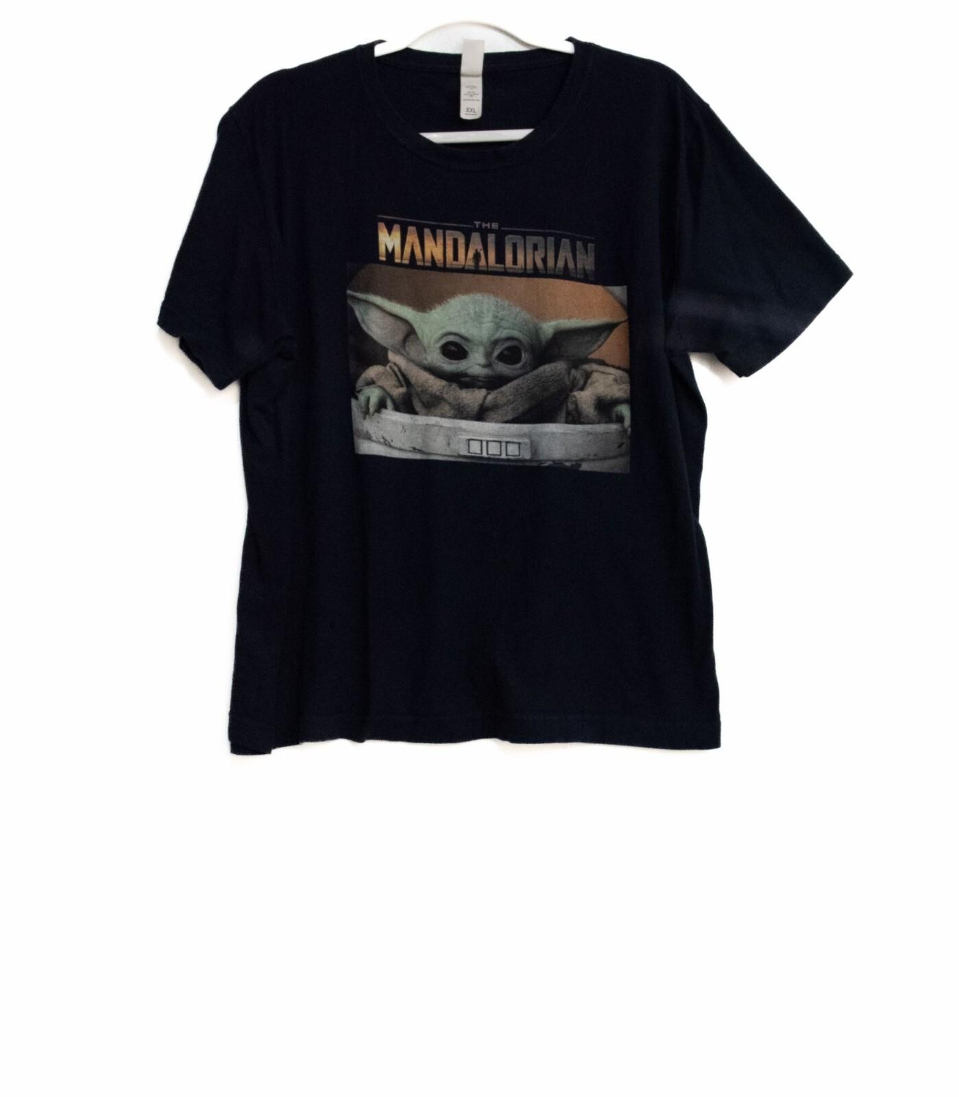 Star Wars The Mandalorian Grogu Graphic T-Shirt XXL Black Cotton Mens S