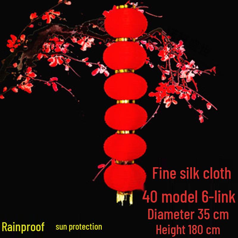 Outdoor Red Silk Lantern String