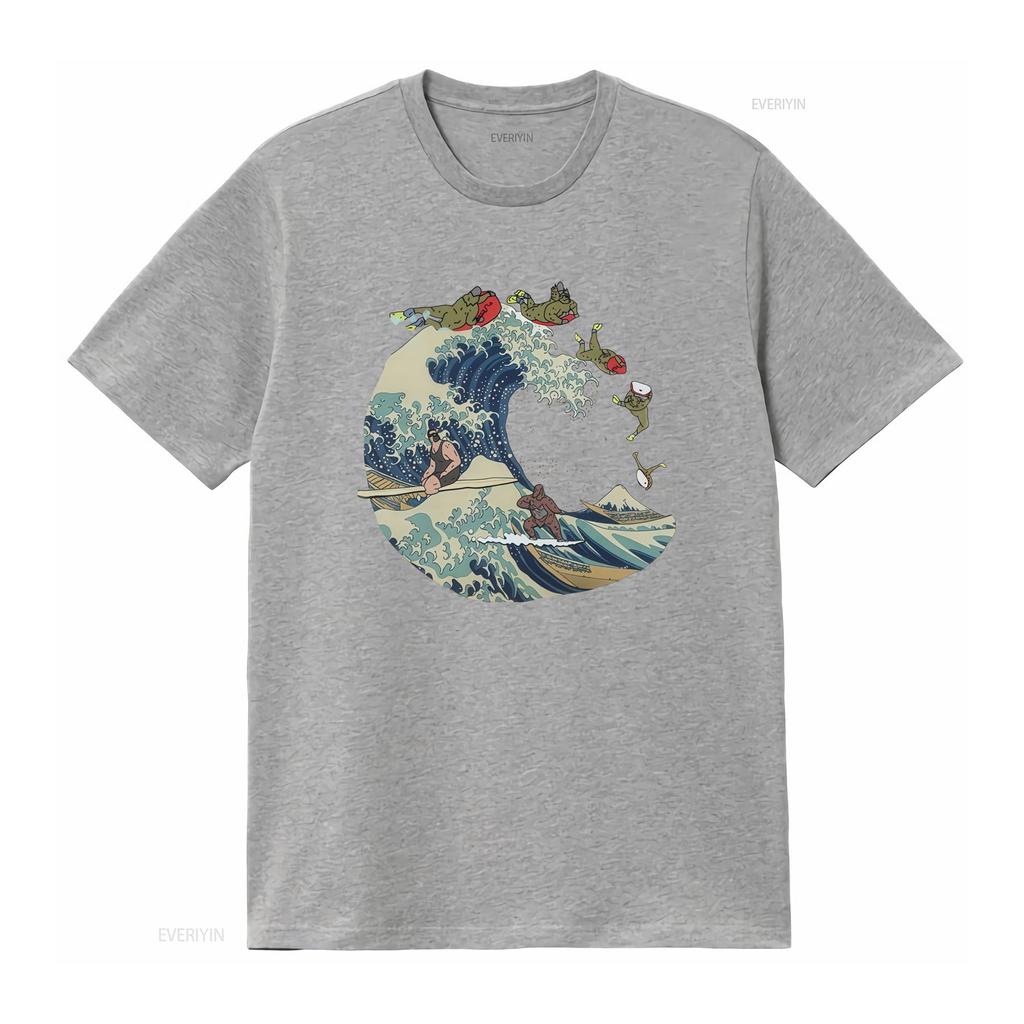 The Great Wave Of Kanagawa Big Lez Show Sassy Sasquatch Gamer T Shirt Meme Funny Best Seller Top R1014 Vintage Washed