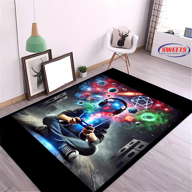 Druk 3D Kontroler do Gier Dywan Wielkopowierzchniowy do Salonu Sypialni Sofa Wycieraczka Kuchenna Mata Podłogowa Antypoślizgowa Dekoracja Trwała Mata