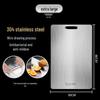 Thickened Antibacterial 316 Stainless Steel Double-Sided Cutting Board - Large Kitchen & Fruit Chopping Board with Rolling Pin