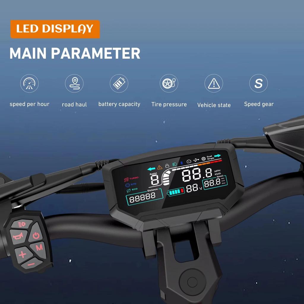 E-Scooter H9 6000W Doppelmotor 60V 30AH Batterie Offroad Elektroroller 11-Zoll-Reifen Doppelte hydraulische Stoßdämpfung EScooter