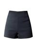 Women's Black High-Waisted Slimming Stretch Shorts - Petite Autumn Casual Sportswear