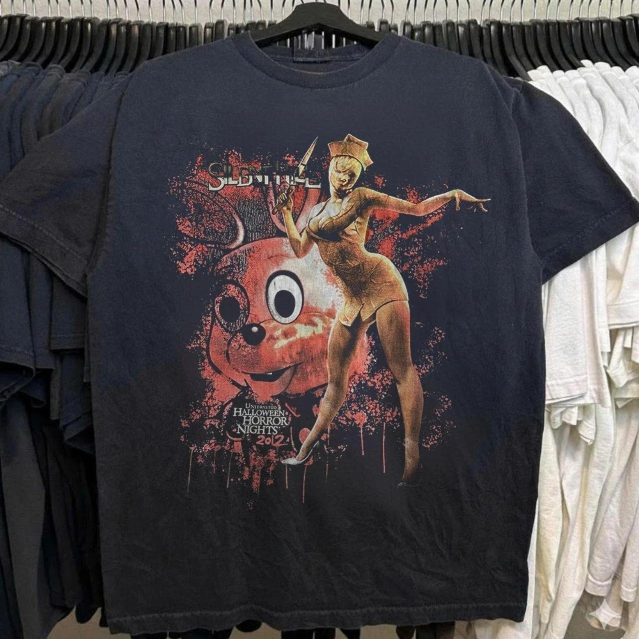 Silent Hill Halloween Horror Nights Short Sleeve Shirt Graphic T Shirts Streetwear M