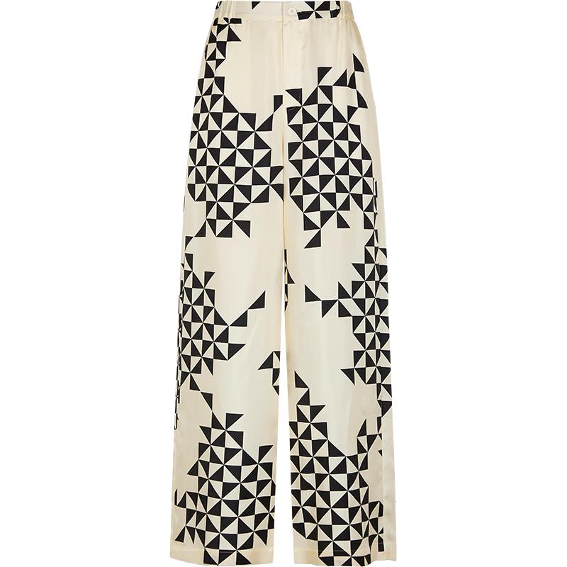 

LESS 2024 Summer Casual Mulberry Silk Trousers S