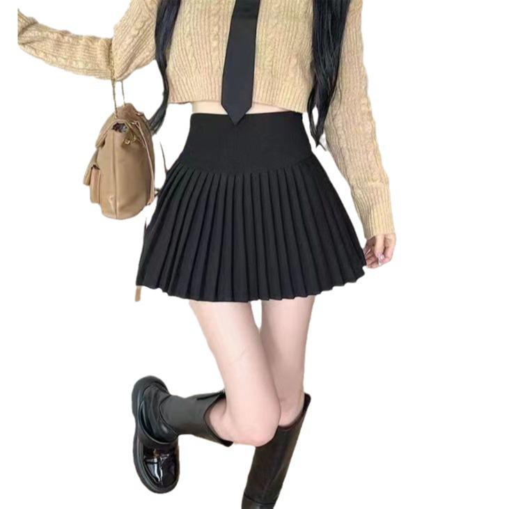 Japanese Pure Desire High-Waisted Pleated Skirt - Spring/Autumn Petite Slimming Anti-Exposure Short Skirt