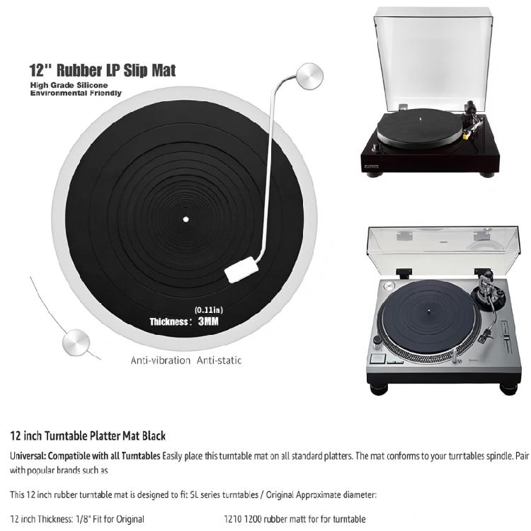 Vinyls Recorders Mats Turntables for Records Phonograph Player Protective Pad Slipmat Silicone Accessories Voice