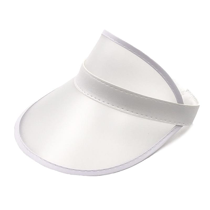 Summer Outdoor Uv Protection Sun Hat Unisex Transparent Pvc Plastic Advertising Hat Empty Top Hat