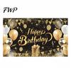 Birthday Party Decoration Happy Banner Backdrop, Photo Background Cloth for Celebration, Reusable Bunting Flag Decor Kids Women, Supplies Double-sided