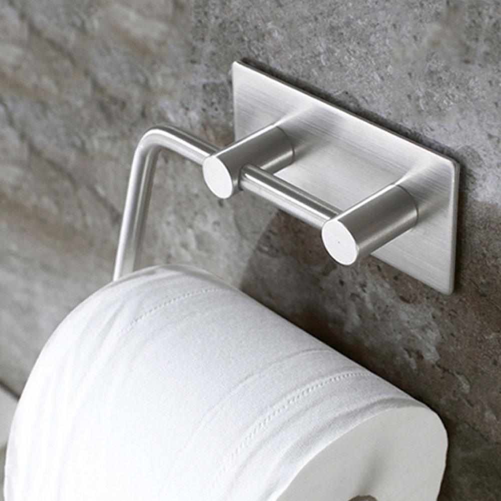 Stainless Steel Kitchen Roll Paper Rack Self Adhesive Towel Rack for Home Bathroom Hotel Use