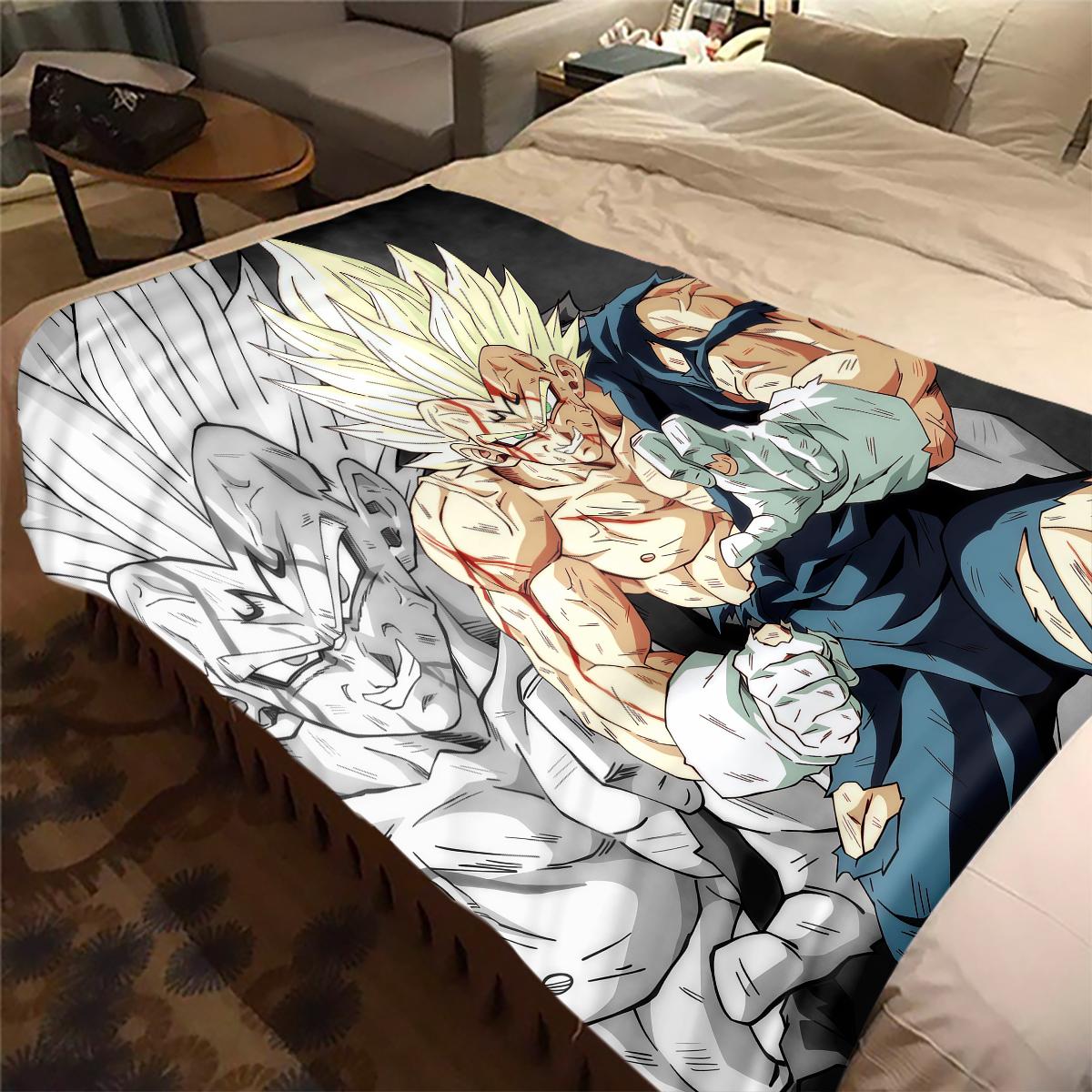 

1PC Vegito Print Flannel Blanket, High quality All Seasons, Home Decor, Warmth and Comfort, Perfect for Christmas Gifts 80cm x 120cm